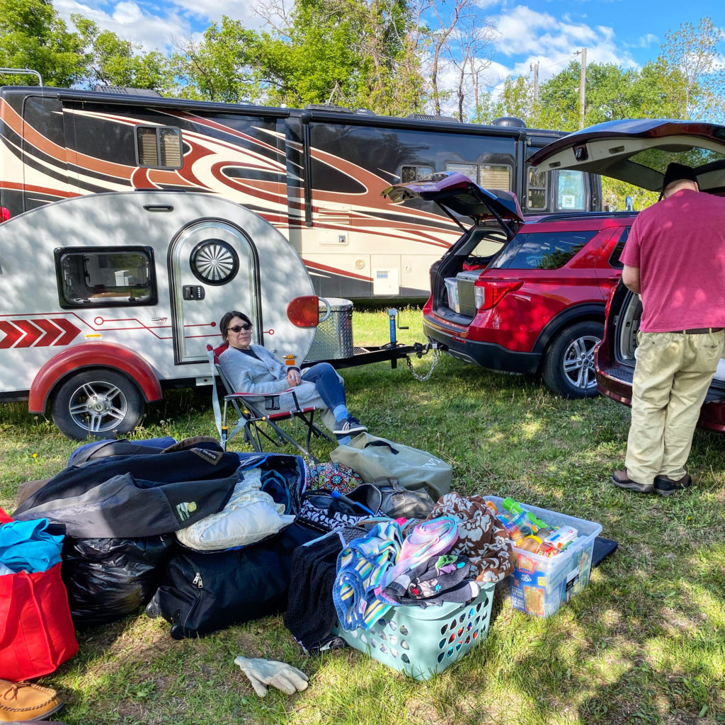 packing up a teardrop trailer