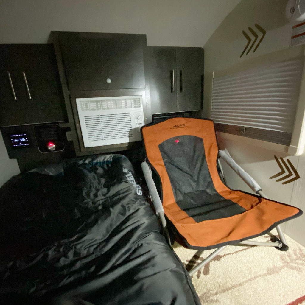 Small Chair in Teardrop Camper