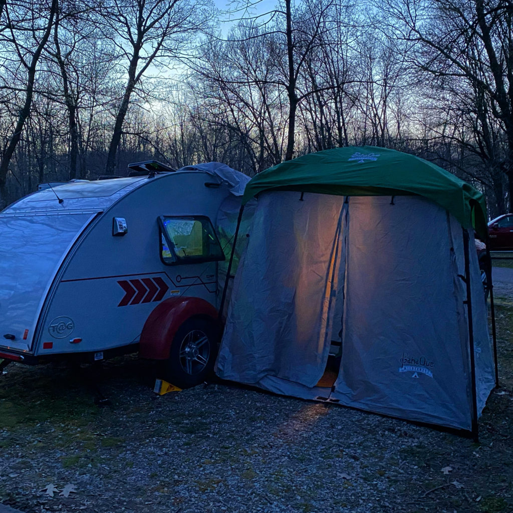 side tent on teardrop trailer