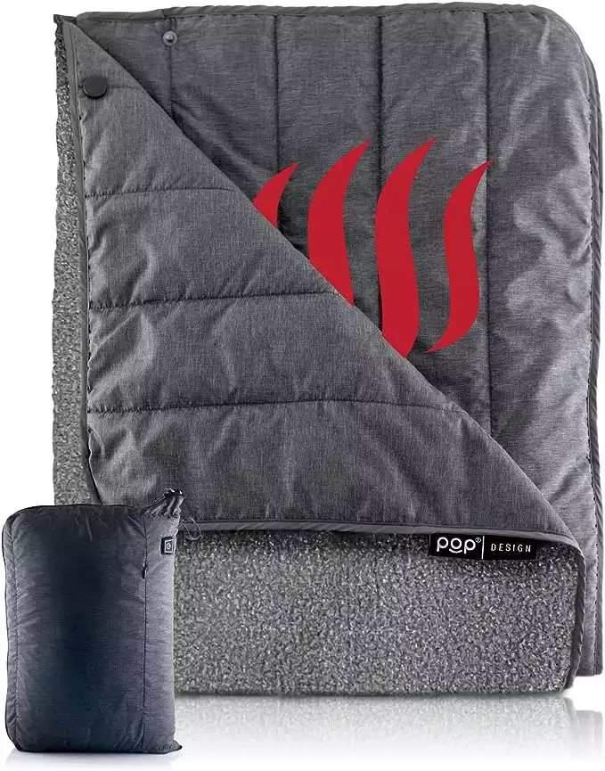 Pop Design, Portable USB Heated Fleece Throw Blanket