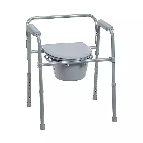 Drive Medical 11148-1 Steel Bedside Commode Chair