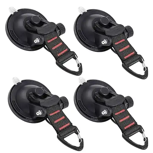 CONBOLA Heavy Duty Suction Cups 4 Pieces with Hooks
