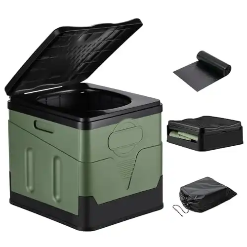 Foldable Portable Toilet With Lid