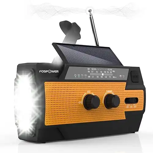 FosPower 4000mAh NOAA Emergency Weather Radio