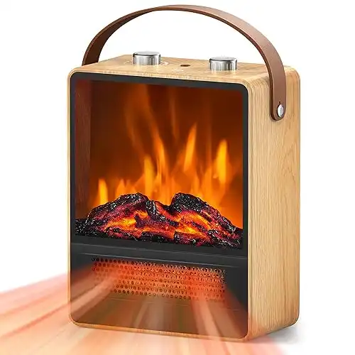 Electric Fireplace Heater for Indoor Use, 1500W/750W