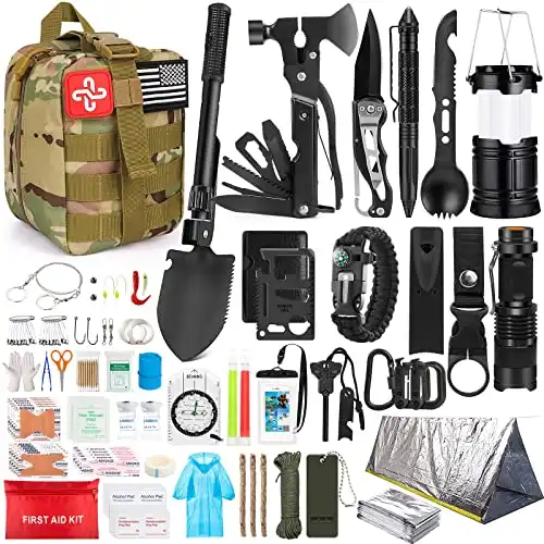 Survival Kit, 250Pcs Survival Gear First Aid Kit