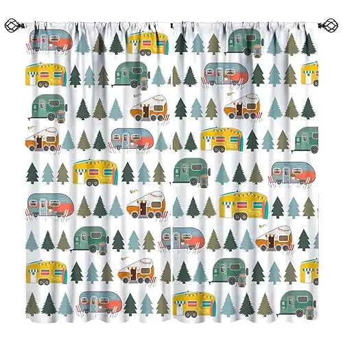 JESTRONRY Campers Forest Window Curtains